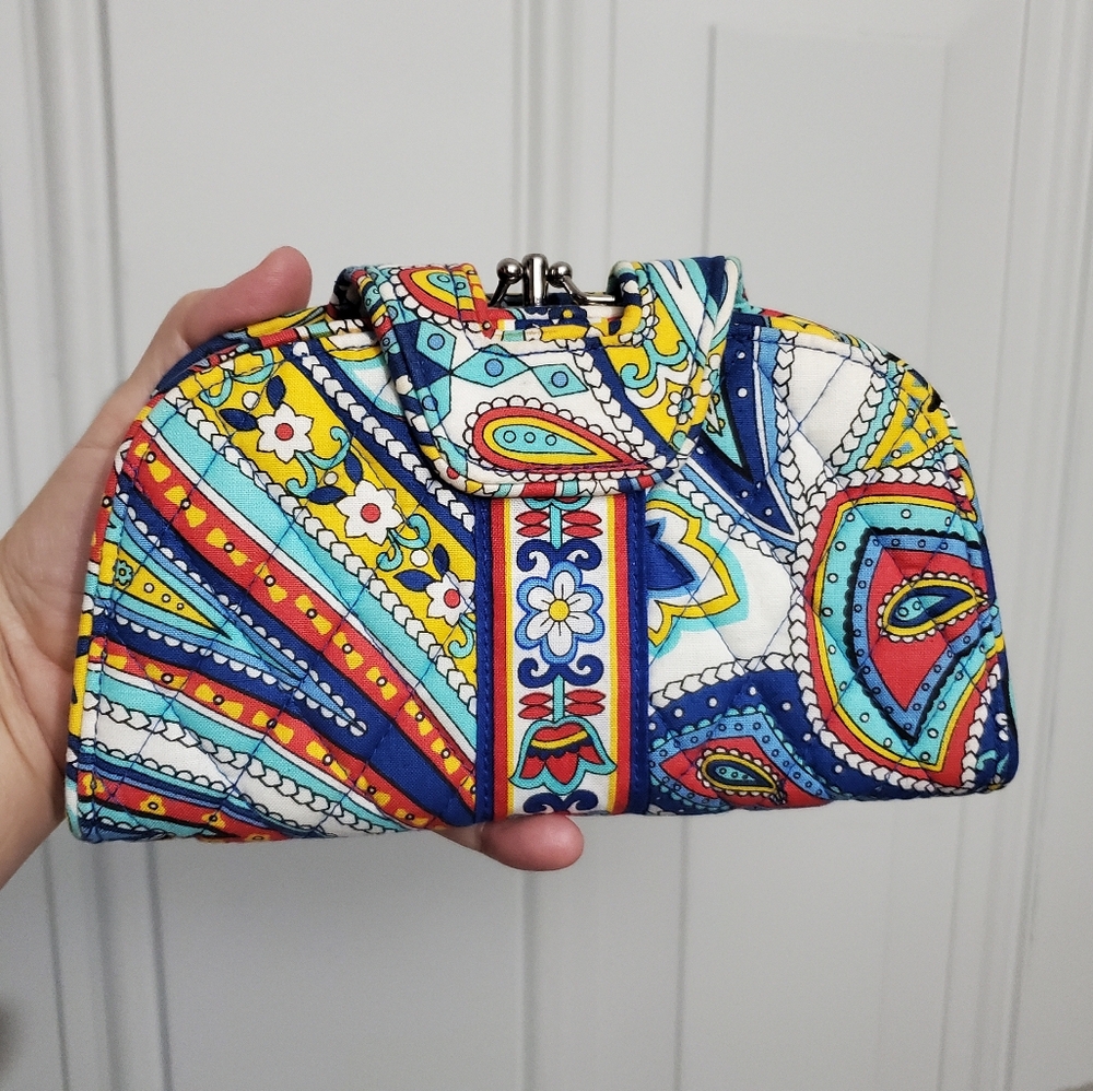 Vera Bradley | Kiss Lock Wallet Bifold Marina Paisley Multi color EUC